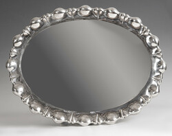 Silver large tray with bladder pattern - oval (sale!)