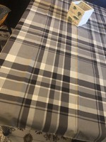 Brown checkered tablecloth