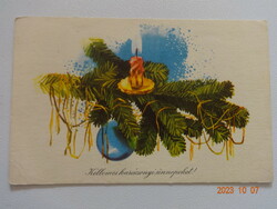 Régi grafikus karácsonyi üdvözlő képeslap - Görög Lajos rajz