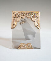 Silver modern picture frame with rose decoration (on11)