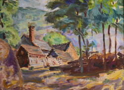 Vén Emil (1902 - 1984) landscape around Nagymaros around 1950