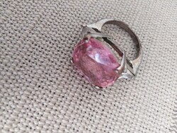 Pink glass stone - women's ring