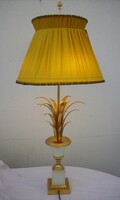 Hollywood regency table lamp, circa 1970, brass and steel, gilt palmtree