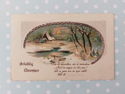 Old postcard 1929 Christmas postcard snowy landscape