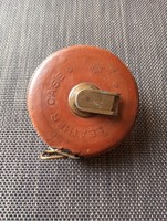 Antique leather covered railway measuring tape