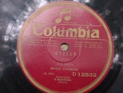 Columbia art deco bakelit lemez, Verdi Otello -1930-'as évekből, gyűjtői darab!