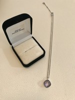 Swarovski necklace with purple stone