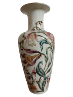 Zsolnay porcelán orchidea virágmintás váza, körpecsétes, kézzel festett, szignózott, (Mihalovicsné)