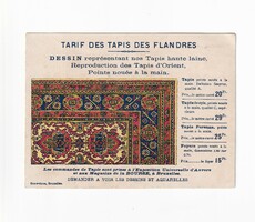 Flandria carpets price catalog and advertising sheet (French)