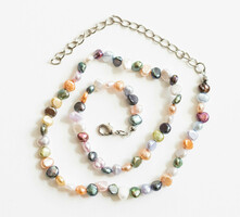 Multicolor cultured pearl necklaces - colorful potato pearl necklace
