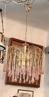 Murano drop crystal chandelier with 6 lights