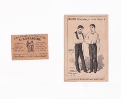 Férfi szabó reklám szórólap 2db 1900 (Francia) kisebb és egy nagyobb