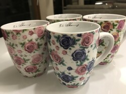 Pink porcelain mugs from the Adler company, 10 cm high