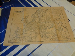 Old map of Europe, published by the Free Word around 1930