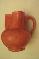 Antique majolica---Körmöcbánya punch pink, bay jug, more than 100 years old---marked!