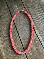 Old angel skin (angel skin) noble coral with gilded mounting and coral stone