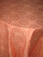 Beautiful, elegant, peach-colored damask tablecloth, new