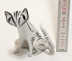 Hollóházi macska, cica porcelán figura (2787)