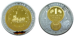 Aranynyal és ezüsttel bevont Emlékérem 1 Márka  Németország UNC 70 mm