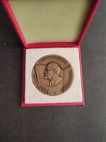 Copper plaque with Lenin's head in a box for successful propaganda work - ep