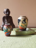 Two satsuma - decorative small Japanese porcelain vases - together