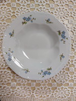 Zsolnay porcelán kék barackvirágos, sima szélű mély tányér, 1db