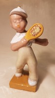 From HUF 1! From the attic, hop ceramic Budapest boy playing tennis, in good condition