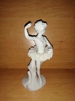 White porcelain ballerina figure with tulle skirt - 18 cm high