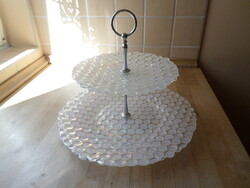 Tiered glass serving bowl 31 cm