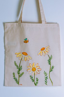 Bee - painted canvas bag