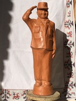 Svejk, large terracotta statue