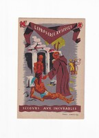 MV:01 Művészi képeslap Paul Lavalley 1940-1944 (Les Quinze vingts ) postatiszta