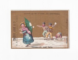 Thiéry aine Paris market antique litho winter advertising collector's card