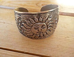 Wide sunburst, moon bracelet