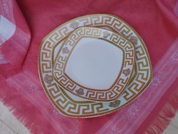 Beautiful gold-framed rectangular serving bowl with small plate