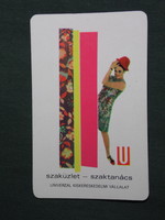 Kártyanaptár,Univerzál áruház,Békéscsaba,Orosháza,Gyula,erotikus női modell,1970