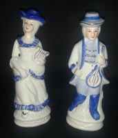 Pair of porcelain sculptures / musicians 19 cm / figure sculpture