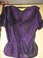 Vintage stílusú női kétrészes lila csillogó ruha