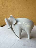 Sérült ROYAL DUX art deco porcelán elefánt figura 15x21 cm.