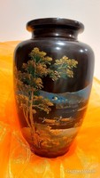 Vietnámi kézzel festett fa lakk váza