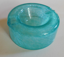 Karcagi veil glass ashtray - turquoise blue