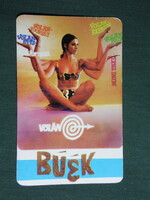 Card calendar, steering wheel company, erotic female model, 1970