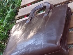 Retro, regi briefcase made of genuine leather - midcentury leather tool bag