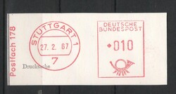 Machine wage exemption on cut-off 0027 (bundes) Stuttgart 1 1967