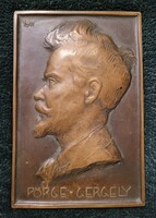 Pörge Gergely 1911 bronz tábla vagy plakett