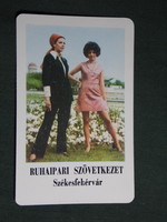 Card calendar, clothing industry cooperative, Székesfehérvár, erotic female model, 1971
