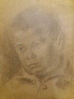 Signós graphic portrait of a child boy by a master with good hands/ 4 - 30 x 21 cm according to pictures 4