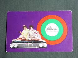 Card calendar, Fékon men's underwear factory, erotic female model, 1970
