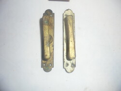 Pair of old solid copper window handles