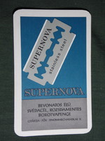 Card calendar, supernova razor blade, fine mechanical company, Budapest, , 1974